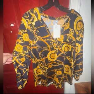 Elegant Chain Print Women's Top